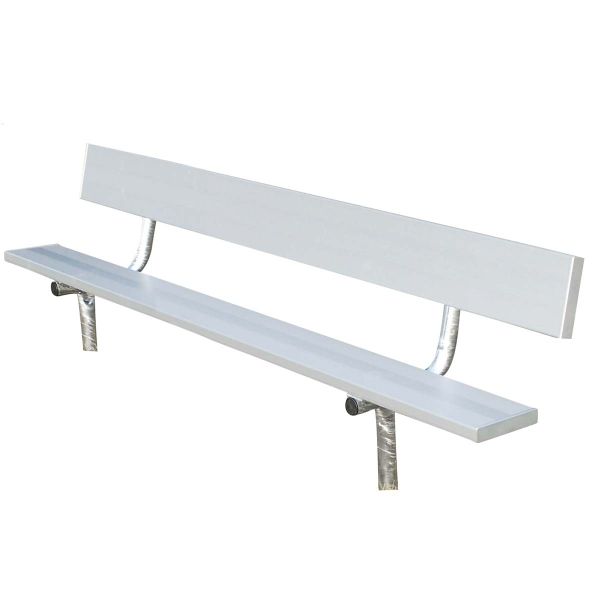 National Rec Permanent Aluminum Team Player Bench w/ Backrest