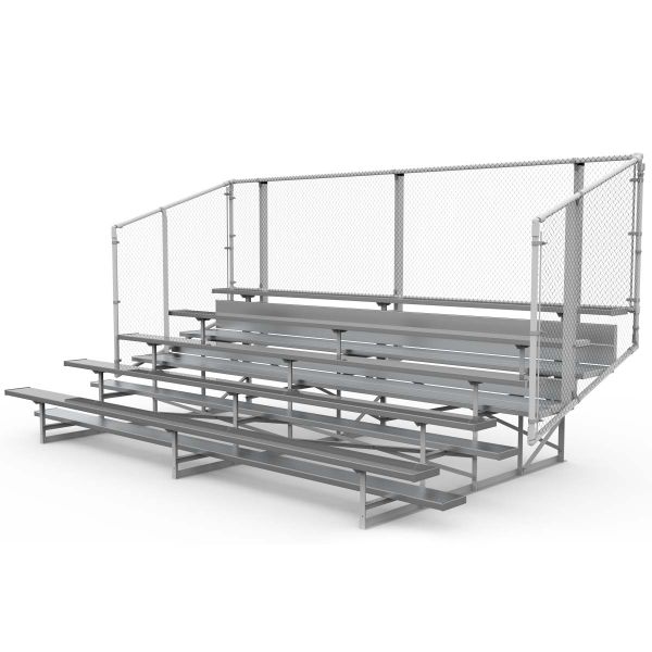 5 Row STANDARD Aluminum Bleacher w/ Chain Link