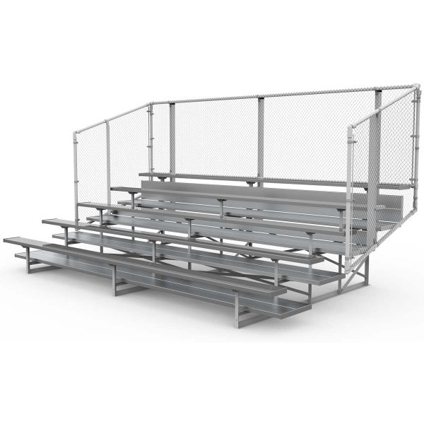 National Rec 5 Row Preferred Aluminum Bleacher w/ Chainlink