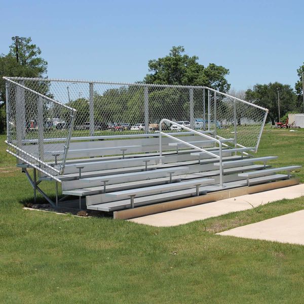 National Rec 5 Row Deluxe Aluminum Bleacher w/ Chainlink