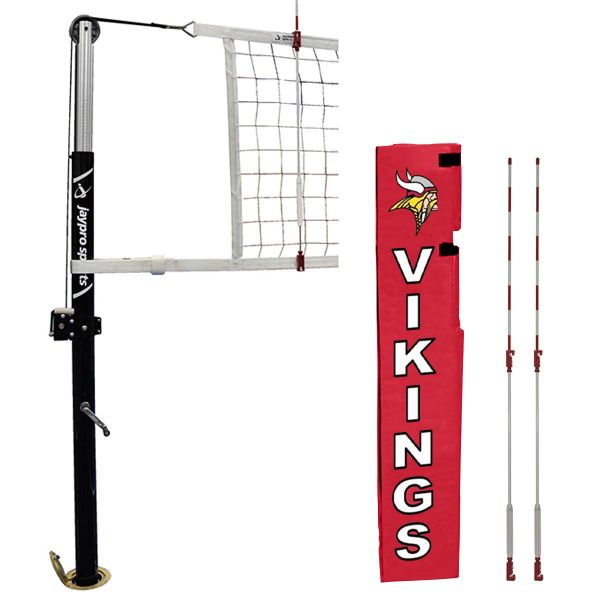 Jaypro PVB-1500/3000 Hybrid Steel Pin-Stop Volleyball Net System