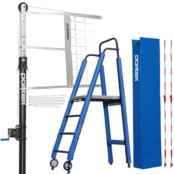 Porter 3" Powr-Hybrid Competition Package Plus Volleyball Net System