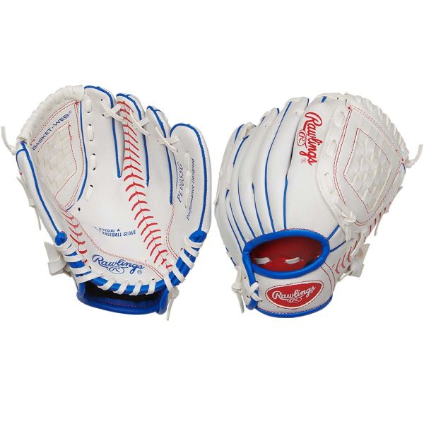 Rawlings Players Series 9 inch Youth Baseball/T-Ball Glove, Right Hand Throw, Kids Unisex, Size: One size, White
