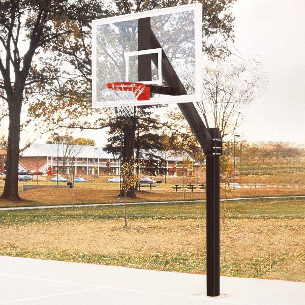 Bison 6" Square Ultimate Basketball Hoop w/ 42"x72" Glass Backboard, BA873-BK