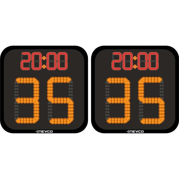 Nevco Basketball/Volleyball/Wrestling 2770 Scoreboard w/ Shot Clocks, 8' x  6' - A91-121
