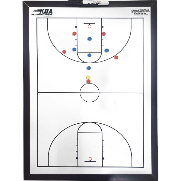 KBA Magnetic Playmaker Basketball Coaching Board, 18"x24"